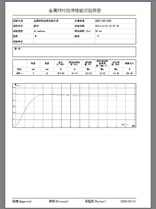 鋁合金拉伸試驗報告
