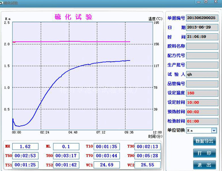 軟件硫化試驗(yàn)示意圖
